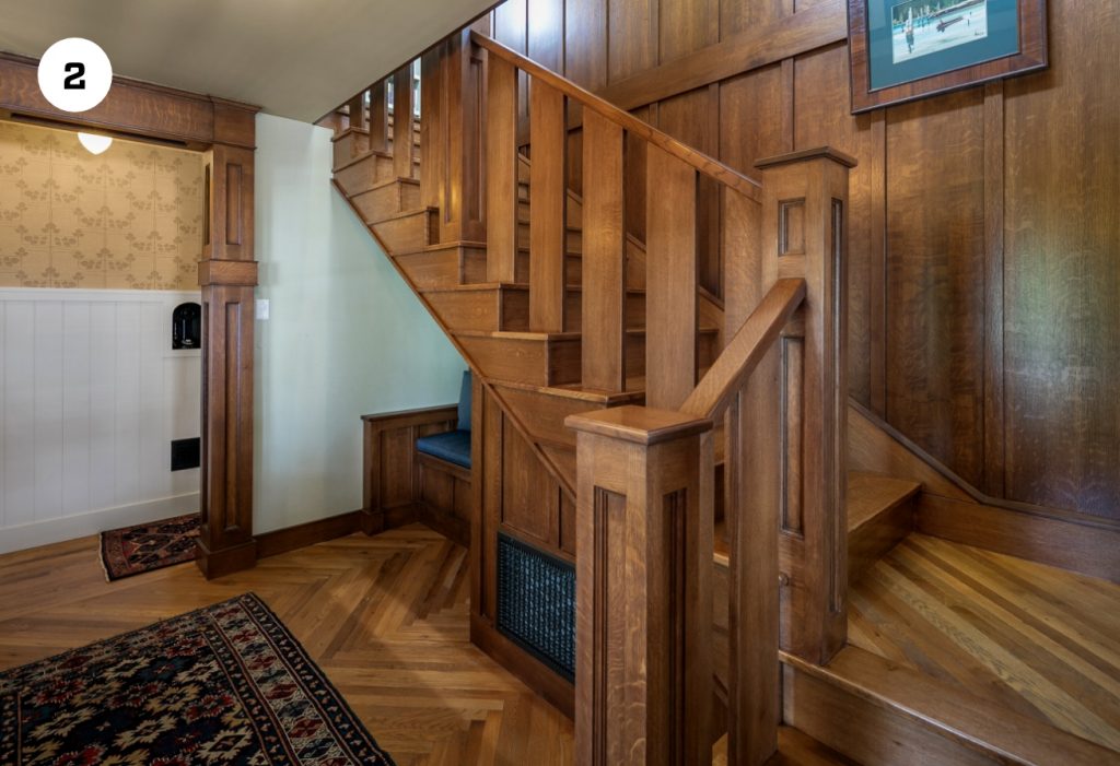 Dark wooden staircase