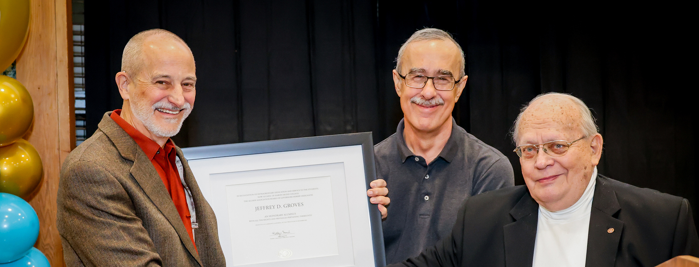 Jeff Groves receiving award from David Sonner and Gerry Van Hecke