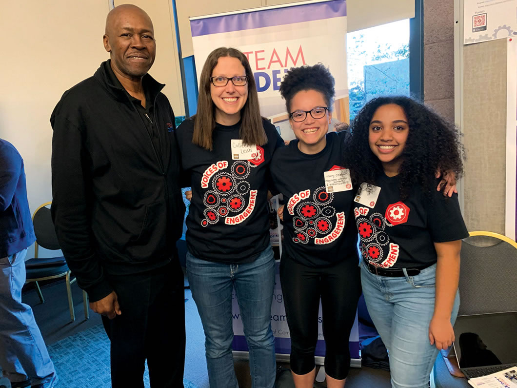 Raymond Ealy with Colleen Lewis, Mary Celestin and Yeabtsega Birhane'