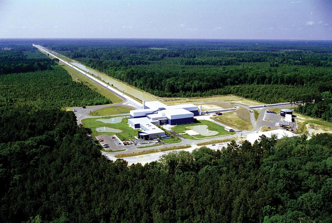 The LIGO Laboratory operates two detector sites, one near Hanford in eastern Washington, and another near Livingston, Louisiana, shown.