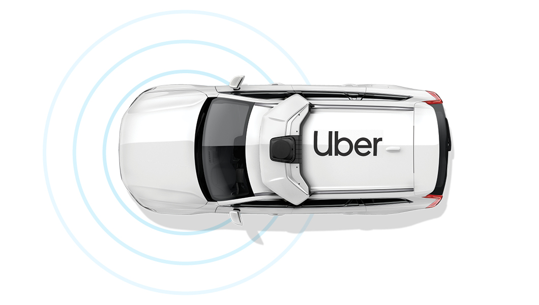 Top down view of Uber self-driving car.