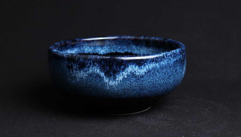 Blue glazed bowl.