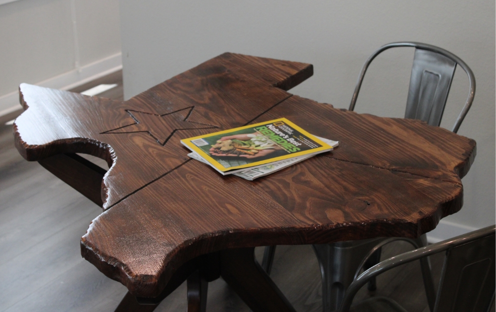 Custom Epoxy and Wood Table  FIND US IN THE HEART OF TEXAS